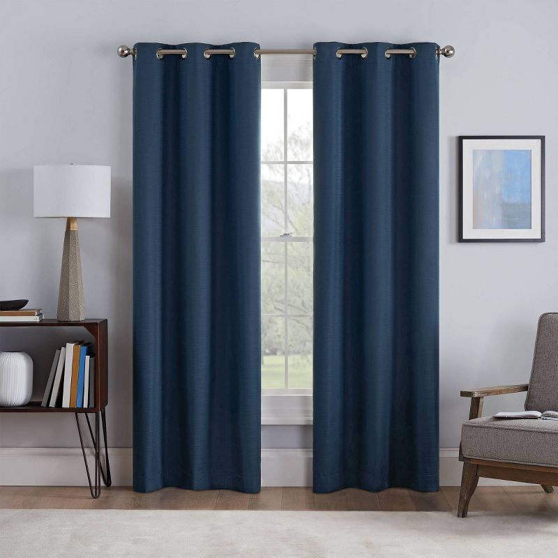 Set of 2 Talisa Absolute Zero and Draft Blocker Blackout Curtain Panels - Eclipse, 1 of 13