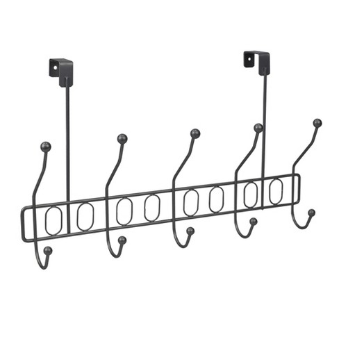 Home Basics Unity Over The Door 5 Hook Hanging Rack, Silver : Target