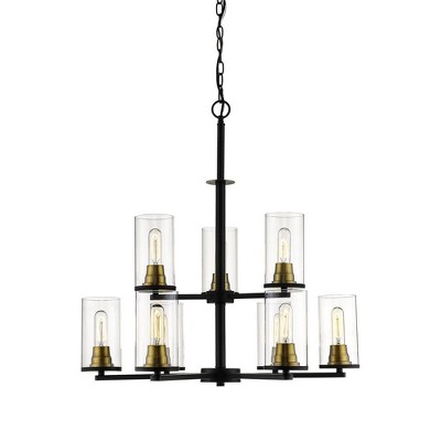 Millennium Lighting Burbank 9 - Light Chandelier in  Matte Black/Heirloom Bronze