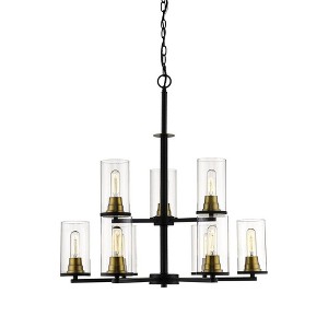 Millennium Lighting Burbank 9 - Light Chandelier in  Matte Black/Heirloom Bronze - 1 of 1