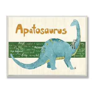 Apatosaurus Dinosaur Kids' Wall Plaque Art (10"x15"x0.5") - Stupell Industries: Children Wall Picture, Kids Artwork - 1 of 3