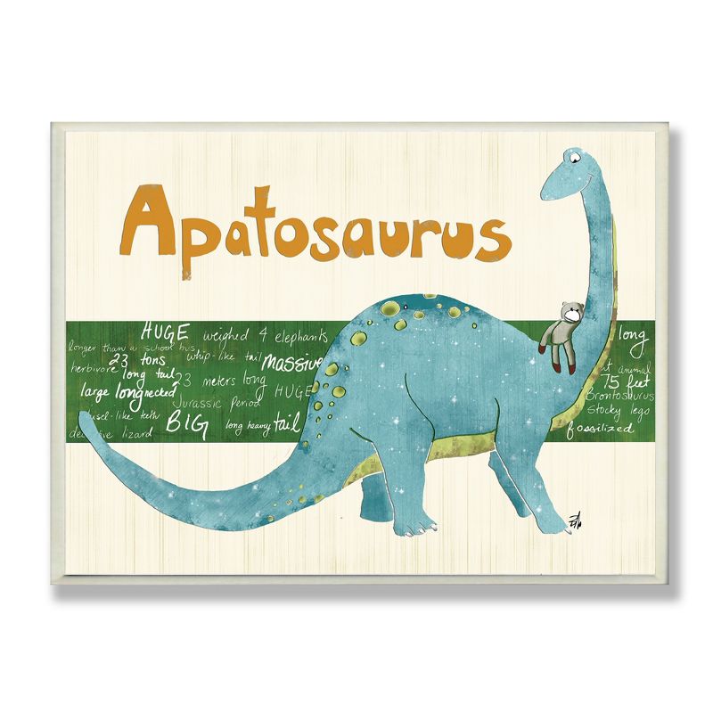 Apatosaurus Dinosaur Kids&#39; Wall Plaque Art (10&#34;x15&#34;x0.5&#34;) - Stupell Industries, 1 of 5