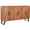 HomeRoots 69" Brown Solid Wood Live Edge Sideboard with Six Doors - 4 of 4