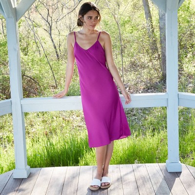 purple slip dress