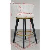 PAGED 26" Counter Height Bar Stools (Set of 2), 360°Swivel Upholstered Barstools with Backs & Metal Legs, Velvet Fabric with Gold Footrests - 2 of 4