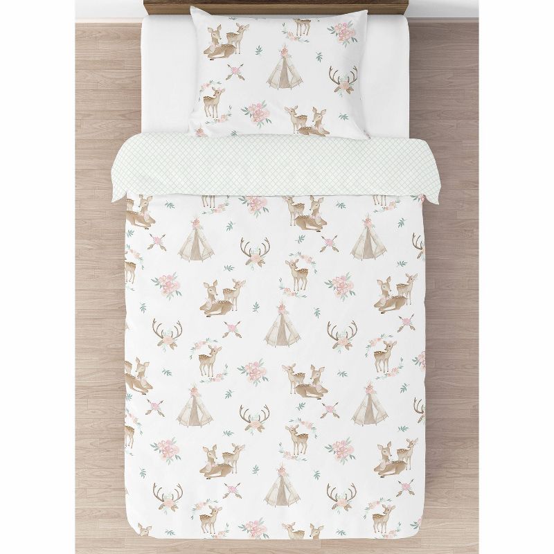 4pc Deer Floral Twin Kids&#39; Comforter Bedding Set - Sweet Jojo Designs, 3 of 7