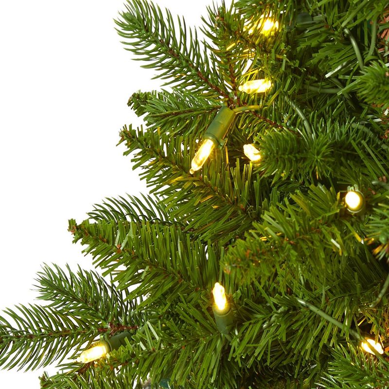 3ft Nearly Natural Pre-Lit LED Swiss Alpine Artificial Christmas Tree Clear Lights, 4 of 7