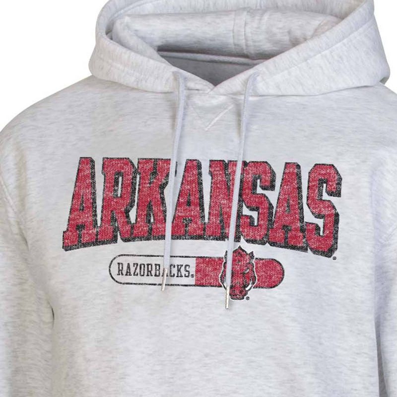 NCAA Arkansas Razorbacks Gray Fleece Hooded Sweatshirt, 3 of 4