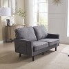 APRILSOUL Boucle Mid Century Modern Loveseat Sofa, Removable Pillow Cover, USB Ports, Comfy Couch for Living Room - 2 of 4