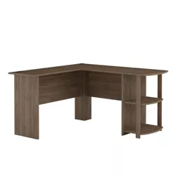 Fieldstone L Shaped Desk with Bookshelves Rustic Oak - Room & Joy
