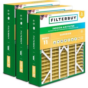 Filterbuy 20x25x6 Air Filter (3-Pack), Pleated MERV 11 Allergen Defense HVAC AC Furnace Filters for Aprile Space-Gard 201 / 2200 / 2250 & Lennox - 1 of 4
