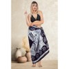 LA LEELA Women's Wrap Sarong Swimwear Cover up Wraps One Size Denim Fish - 2 of 4
