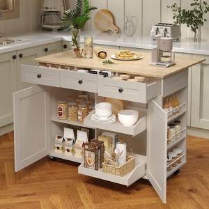 Rolling Kitchen Island Cart - 1 of 4