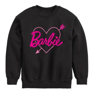 Boys' - Barbie - Barbie Arrow Heart Logo Graphic Long Sleeve Fleece Sweatshirt - 1 of 4