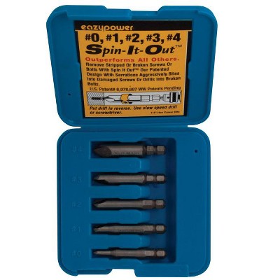 Eazypower Spin It Out Steel Screw Remover 2 in. 5 pc