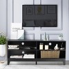 Tangkula Modern Wooden TV Stand Media Console Storage Cabinet with 4 Open Shelves Walnut/Black/Brown - 2 of 4