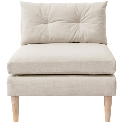 Armless Chair with Pull Seam Pillow Linen Talc - Simply Shabby Chic®