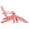vidaXL 2-Seater Patio Adirondack Chair and Ottoman Set in Solid Fir Wood, Pink, Weather-Resistant, Detachable Ottomans, Ideal for Garden - 3 of 4