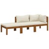 vidaXL Garden Lounge Set Cream Solid acacia wood, fabric (100% polyester) - 2 of 4