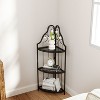 TOBILI 3-Tier Corner Open Shelf,Bookcase Freestanding Shelving Unit,Plant Stand Small Bookshelf for Living Room, Home Office, Kitchen, Small Space - 2 of 4