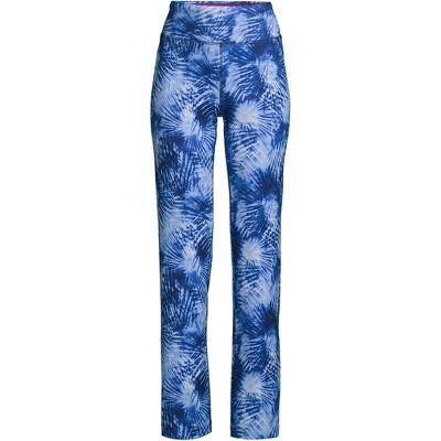 Lands' End Women's Active Crop Yoga Pants - Medium - Baltic Teal/navy Space  Dye : Target