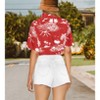 LA LEELA Women's Button Down Blouses Casual Summer Beach Party Blouses Shirt Hawaiian Blouse Short Sleeve Button Up Dress Tee Shirts - 4 of 4