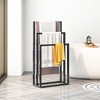 3-Tier Metal Towel Stand for Bathroom Organization - 2 of 4