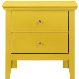 Passion Furniture Primo 2-Drawer Yellow Nightstand (24 in. H x 19 in. W x 15.5 in. D) - 1 of 4