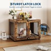 Dog Cage Furniture, Farmhouse Wood Metal Kennel Table with 3 Doors, Rustic Style Heavy Duty Dog Cage, Indoor Decorative Pet House Side Table - 4 of 4