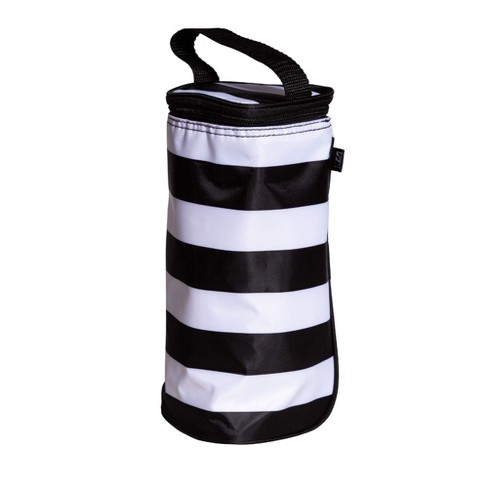 J.l. Childress Breastmilk Cooler & Baby Bottle Bag, Insulated Leak Proof,  Ice Pack Included, Single In Black/ White Stripe : Target