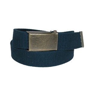 CTM Men's Big & Tall Fabric Belt with Brass Flip Top Buckle - 1 of 4