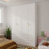 Famapy White Combo Armoire Modern Cloths Storage Cabinet - 3 of 4