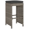 vidaXL Garden Bar Stool Set of 6 Grey PE rattan, powder-coated steel - 3 of 4