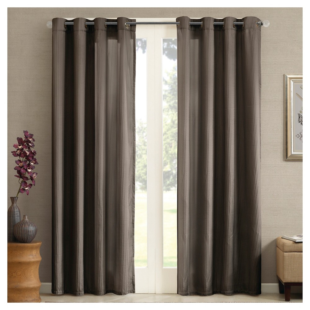 UPC 675716549497 product image for Perez Solid Striped Curtain Panel - Grey (50