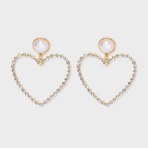 SUGARFIX by BaubleBar Endless Love Drop Earrings - Gold: Statement Zinc Jewelry, 2.72" Length - 1 of 2