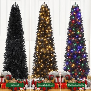 6ft Pointed Pencil Christmas Tree (PVC) – 571 Branch Tips & 20 Plug-in Electrodeless Lights, Holiday Decoration - 1 of 4