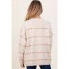Pinkblush Beige Striped Drop Shoulder Maternity Sweater - 3 of 3