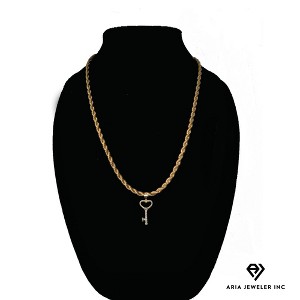 Aria Jeweler Inc Chain with Golden Key to Your Heart Pendant - 1 of 4