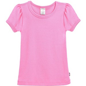 City Threads Girls 100% Cotton Short Sleeve Puff Classic Fit Tee - USA-Made - 1 of 4