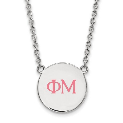 Black Bow Jewelry Sterling Silver Phi Mu Greek Life Necklace 18 Inch