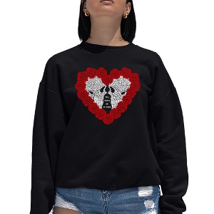 LA Pop Art Women's Word Art Crewneck Sweatshirt - Til Death Do Us Part - 1 of 4