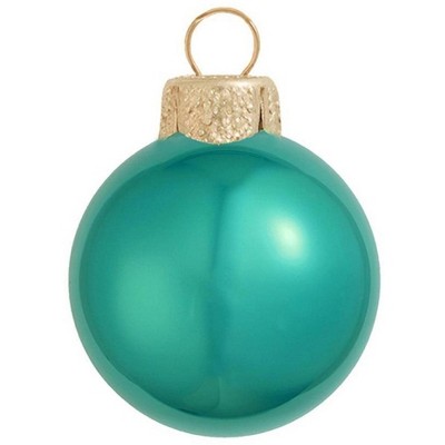 Northlight 40ct Pearl Glass Ball Christmas Ornament Set 1.5" - Teal Green