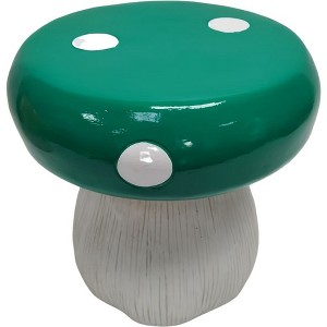 SEVOBAL Mushroom Statue Stool Outdoor Garden Forest Base Courtyard Lawn Courtyard Decoration Indoor Party Festival Kid Gift, Green, 13"*13"*13.8" - 1 of 4