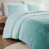 Racxily Ombre Shaggy Fur Comforter Set,  Gradient Design with Faux Mink Reverse - 3 of 4