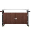 GDFStudio Bethune Modern Outdoor Wood Serving Cart with Stainless Steel Tabletop and 4 Wheels - 2 of 4