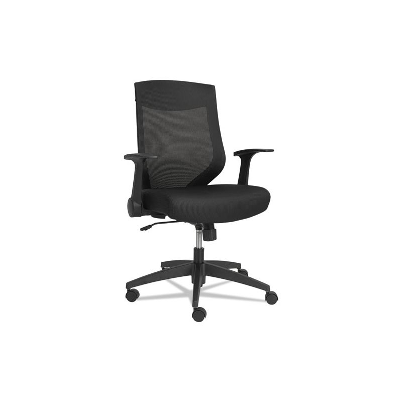 Alera Alera EB-K Series Synchro Mid-Back Flip-Arm Mesh Chair, Supports Up to 275 lb, 18.5“ to 22.04" Seat Height, Black, 1 of 8