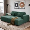 86.6-inch Double Chaise Lounge Sleeper Daybed 35D Full Foam Floor Plush Cloud Sofabed - Leovsnove - 2 of 4
