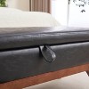 Kumasinova 47" Teddy/PU Leather Storage Ottoman Bench,Foot Stool with Solid Wood Legs,Multifunctional End of Bed Storage Bench and for Bedroom - 3 of 4