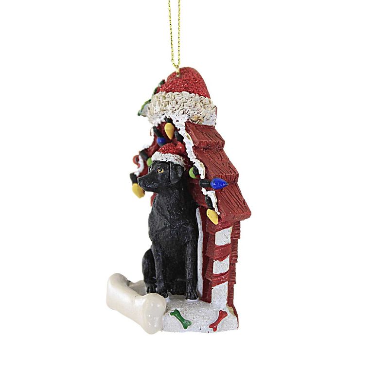 4.0 Inch Dog In Dog House Christmas Bone Tree Ornaments, 3 of 4