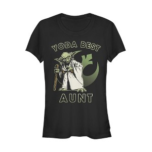 Juniors Womens Star Wars Yoda Best Aunt T-Shirt - 1 of 3